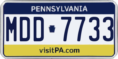 PA license plate MDD7733