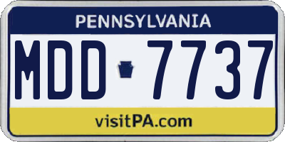 PA license plate MDD7737