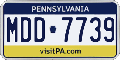PA license plate MDD7739
