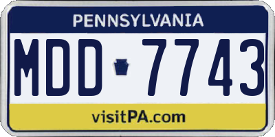 PA license plate MDD7743