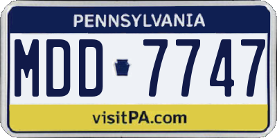 PA license plate MDD7747