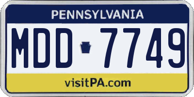 PA license plate MDD7749