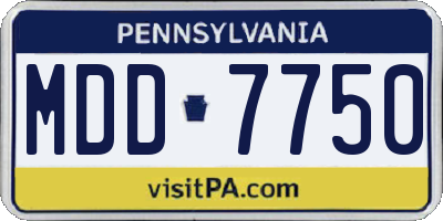 PA license plate MDD7750