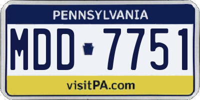 PA license plate MDD7751