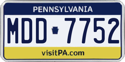 PA license plate MDD7752