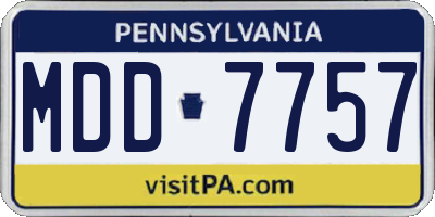 PA license plate MDD7757