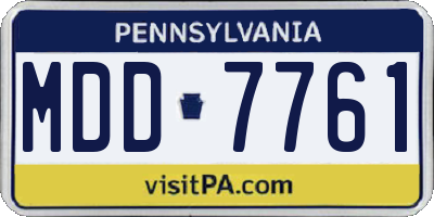 PA license plate MDD7761