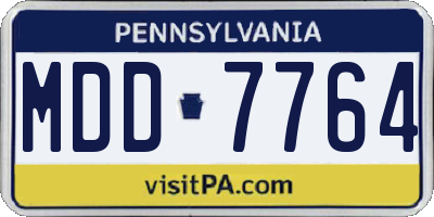 PA license plate MDD7764