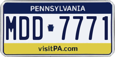 PA license plate MDD7771