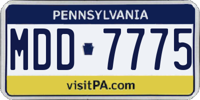 PA license plate MDD7775