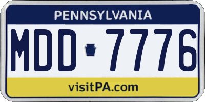 PA license plate MDD7776