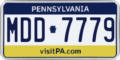 PA license plate MDD7779