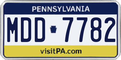 PA license plate MDD7782