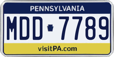 PA license plate MDD7789
