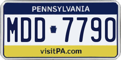 PA license plate MDD7790