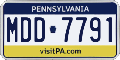PA license plate MDD7791