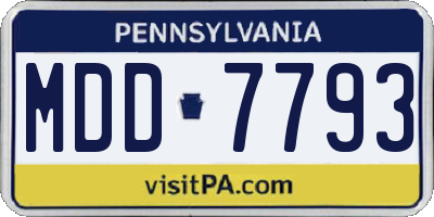 PA license plate MDD7793