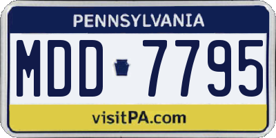 PA license plate MDD7795
