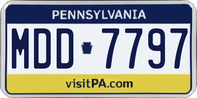 PA license plate MDD7797