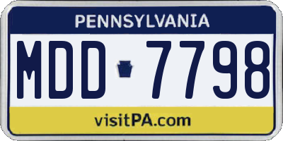 PA license plate MDD7798