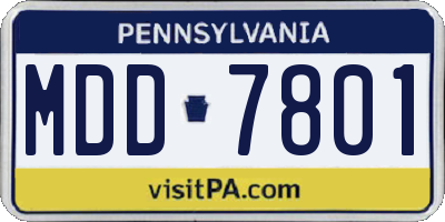 PA license plate MDD7801