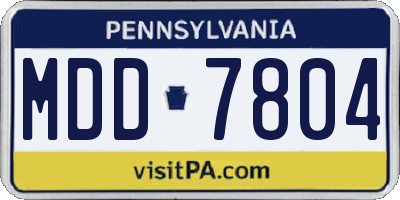 PA license plate MDD7804