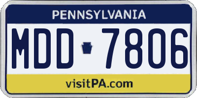 PA license plate MDD7806