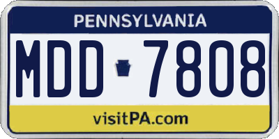 PA license plate MDD7808
