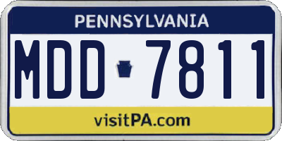 PA license plate MDD7811