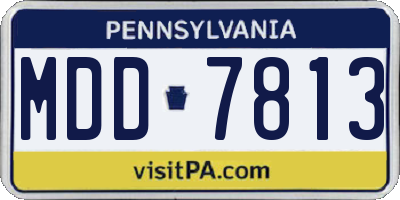 PA license plate MDD7813