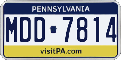 PA license plate MDD7814