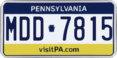 PA license plate MDD7815