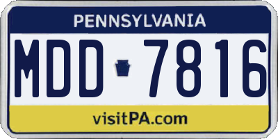 PA license plate MDD7816