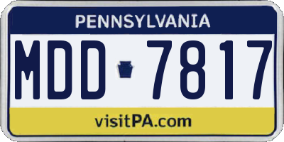 PA license plate MDD7817