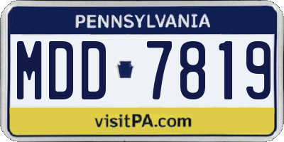 PA license plate MDD7819