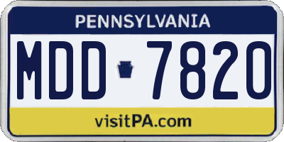 PA license plate MDD7820