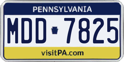 PA license plate MDD7825