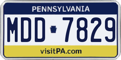 PA license plate MDD7829