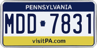 PA license plate MDD7831