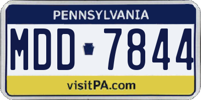 PA license plate MDD7844