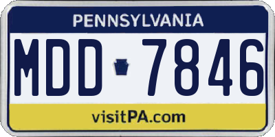 PA license plate MDD7846