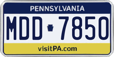 PA license plate MDD7850