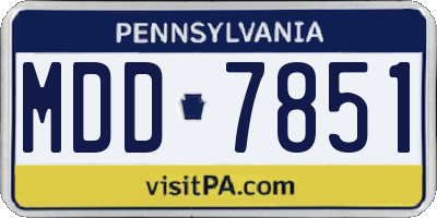 PA license plate MDD7851