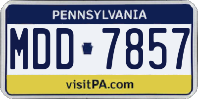 PA license plate MDD7857