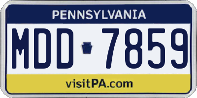 PA license plate MDD7859