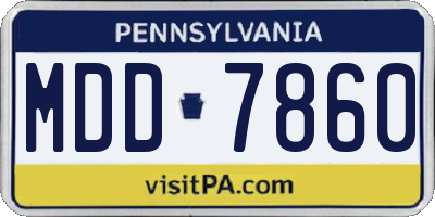 PA license plate MDD7860
