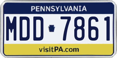 PA license plate MDD7861