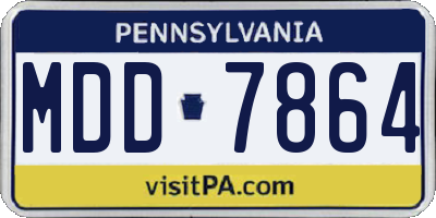 PA license plate MDD7864