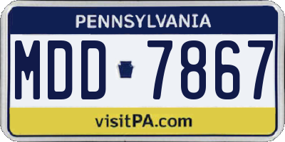 PA license plate MDD7867