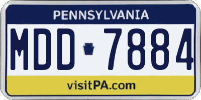 PA license plate MDD7884